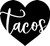 Heart Tacos Love Funny Food Yummy Hungry Mexican Wall Decals for Walls Peel and Stick Wall Art murals Black Small 8 Inch
