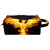 LEVEIS Fire Phoenix Spreading Wings Microfiber Leather Makeup Bag Pouch Waterproof Travel Cosmetic Bag Portable Handy Toiletry Bag for Women Girls Gifts