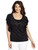 Star Vixen Women's Plus-Size Butterfly Top With Necklace, Black Solid, 1X