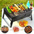 Charcoal Grill, BBQ Grill Folding Portable Lightweight smoker Grill, Barbecue Grill Small desk Tabletop Outdoor Grill for Camping Picnics Garden Beach Party