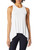 BCBGeneration Women's Asymmetric Twist Back Tank, Optic White, S