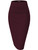 Hybrid & Company Womens Premium Nylon Ponte Stretch Office Pencil Skirt Made Below Knee KSK45002 1073T Wine M