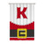 K Initial Letter Christmas Santa Claus Shower Curtains 48x72 Inch Polyester Fabric Bathroom Shower Curtains with Hooks Durable Waterproof Shower Curtains for Bathroom Bathtub Home Decoration