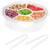 Longzhuo Veggie Tray with Lid, Divided Serving Tray with 6 Compartments, Round Snackle Box Container, Snack Tray with Lid+2 Fruit Clips, Food Storage Organizer for Snack, Fruits, Veggie, Candy, Nut