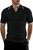 VATPAVE Mens Zipper Knit Polo Shirt Classic Casual Short Sleeve Polo T Shirt Large Black Fitted Polo