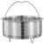 Hemoton Stainless Steel Steamer Basket Metal Steamer Insert Steaming Rack Vegetables Fruit Colander Strainer Food Egg Cooker Pot Dumpling Dim Sum Cookware with Handle 22cm