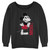 Disney Women's Classic Mickey Leaning Junior's Raglan Pullover with Coverstitch, Black, Medium