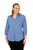 Foxcroft Women's Mary 3/4 Sleeve Stretch Solid Blouse, Blue Denim, 2