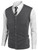 COOFANDY Men's Sweater Vest V Neck Casual Sleeveless Knitted Button Cardigan Vest Dark Grey