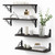 Black Floating Bathroom Shelves Over Toilet Set of 4, Decorative Wall Shelves for Bathroom Decor and Towels Storage, Rustic Wood Wall Mounted Shelves for Bedroom Books, Living Room Plants Pictures Black Floating Bathroom Shelves Over Toilet Set of 4, Decorative Wall Shelves for Bathroom Decor and Towels Storage, Rustic Wood Wall Mounted Shelves for Bedroom Books, Living Room Plants Pictures