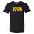 AS01BC - Iowa Hawkeyes Basic Block Triblend T Shirt - 2X-Large - Solid Black Triblend