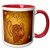 3dRose 200319_5 Thanksgiving Turkey and Fall Leaves Mug, 11 oz, Red