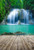 AOFOTO 5x7ft Waterfall Photography Backdrop Nature Landscape Falls Cascades Jungle Mountain Forest River Stream Lake Wooden Board Floor Background Adult Girl Boy Travel Portrait Photo Studio Props
