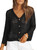 Dokotoo Cropped Cardigans for Women 2023 V Neck Button Down Lightweight Open Front Crochet Cardigan Sweater Jacket Long Sleeve Hollow-Out Casual Loose Bolero Sweater Black Shrugs XX-Large