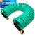 25FT Coiled Boat Hose | Coil Hose Water Hoses Expandable Perfect Coil Water Hose RV Wash Water Hose Spring Washdown Short Small 25 Foot Coiling Garden Marine Grade 3/4 Inch Connectors Self Recoil