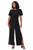 London Times Women's Flattering Flutter Sleeve Side Tie Jumpsuit Guest of Career Event Occasion, Black, 8