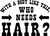 with A Body Like This Who Needs Hair? Funny Bald Wall Decals for Walls Peel and Stick Wall Art murals Black Medium 18 Inch