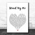 Stand by Me White Heart Song Lyric Print