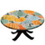 Autumn Fitted Polyester Tablecloths Round, Abstract Art Pumpkin Elastic Edge Decorative Table Cover, Stain & Wrinkle Resistant Table Clothes, for Family Holiday Party Table Cloth, Fit for 36" Table