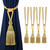 BEL AVENIR 4 Pack Curtain Tiebacks Tassel Drapery Tie-Backs Rope Handmade Holdbacks Home Office Hotel Decorative (Gold)