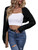 LANGEYANG Women's Long Sleeve Open Front Crop Cardigan Knit Shrugs Sweater Drop Shoulder Solid Top