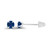 Solid 14K White Gold 3mm Round Created Blue Sapphire September Birthstone Solitaire Ball Screw Back Stud Earring