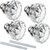 Crystal Door Knobs Mortise Style Fluted Glass Door Knobs Antique Door Knobs with Spindle Antique Doorknobs for Interior Doors (Chrome, 2 Sets)