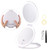 Travel Mirror with Light, 6.3" Magnifying Mirror 5X/1X, Funtopia Rechargeable Makeup Vanity Mirror with Magnification, Portable LED Compact Mirror, Double Sided Folding Cosmetic Mirror, 3 Colors Light