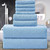 Extra Large Bath Towel Sets of 8, 2 Large Bath Towels Oversized, 2 Hand Towels, 4 Washcloths, Soft Microfiber & Quick Dry & Highly Absorbent Bath Towels for Bathroom Kitchen Spa Hotel Gym Pet(Blue)
