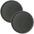 CURTA 2-Pack Restaurant Grade Non-Slip Tray, NSF, 16 Inch, Plastic Rubber Lined Round Serving Tray, Black