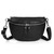 befen Genuine Leather Fanny Pack for Women, Crossbody Bags Fanny Packs Belt Bag with Adjustable Strap - Black