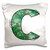 3dRose Cute Green Four Leaf Clover Curly Cue Monogram Initial C - Pillow Cases (pc-375819-1)