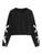 SweatyRocks Women's Casual Lace Up Long Sleeve Pullover Crop Top Sweatshirt Solid Black X-Large