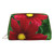 Red Flower Printed Makeup Bag Travel Makeup Organizer Cosmetic Brush Bags Case Leather Makeup Case Zipper Pouch Toiletry Bag For Women