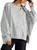 Beaully Womens Oversized Crewneck Sweatshirts Casual Long Sleeve Slouchy Pullover Tops with Side Slits 6088 Light Grey X-Large