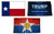 K's Novelties 3x5 Trump #1 & State of Texas & City of Dallas Wholesale Set Flag 3'x5'