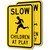 SmartSign Slow Children At Play Sign - 2 Pack, 18 x 12 inch, 2mm Aluminum Composite, Pre-Drilled Holes, Black and Yellow