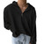 LAVASEON Womens Oversized Half Zip Lapel Sweatshirt Solid Color Casual Long Sleeve Cropped Pullover Top Black