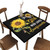 Floral Elastic Edge Fitted Tablecloth Square, Sunflower & Text Polyester Home Decorative Tablecloths, Stain & Wrinkle Resistant Table Clothes For Family Festival Picnic Party, Fit for 36" x 36" Table