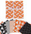 Soimoi Precut 10-inch Geometric Patterns Prints Cotton Fabric Bundle Quilting Squares Charm Pack DIY Patchwork Sewing Craft- Orange & Black