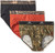 Mossy Oak Men's 3 Pack Assorted Briefs, Assorted Black/Rusty Bronze/Break Up Infinity, Small