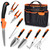 Garden Tools Set, Carsolt 10 Piece Stainless Steel Heavy Duty Gardening Tools Set for Planting Pruning Gardening Kit with Durable Gardening Bag Gloves Gift Box Ideal Garden Gifts for Women Men(Orange)