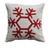Creative Co-Op 18' Square Cotton Slub Pillow w/Embroidered Snowflake & Velvet Back, Cream Color & Red