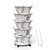 Tectsia Strawberry Vertical Planters, 5 Tiered Stacking Tower Garden with Support Pole, Stackable Herb Vegetable Planters Indoor and Outdoor - White