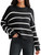 LILLUSORY Womens Crewneck Pullover Sweater 2023 Casual Ribbed Knit Long Sleeve Winter Cable Knitted Sweaters Black