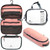 Toiletry Bag Kit Set: Hanging Travel Toiletry Bag + 311 TSA Cosmetic Liquid Bag + Ultralight Accessory Organizer Pouch (Dusty Rose)