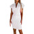 Cnebo Formal Dresses for Women Evening Party Women's Summer New Slim Fit Solid V Neck Temperament Dress White