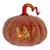 Gift Essentials Small Frosted Glass Pumpkin, LED Light Up Pumpkin for Fall Decor Indoor, Battery Operated Orange Halloween Pumpkin