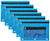 Pencil Case Pencil Pouch Zipper with 3 Ring and Double Pocket and Mesh Window(Blue,6 Pack)