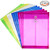 Moep Poly String Project Envelope with Expandable Gusset, A4 Size, Set of 15 Mix Colors, Water/tear Resistant-translucent
